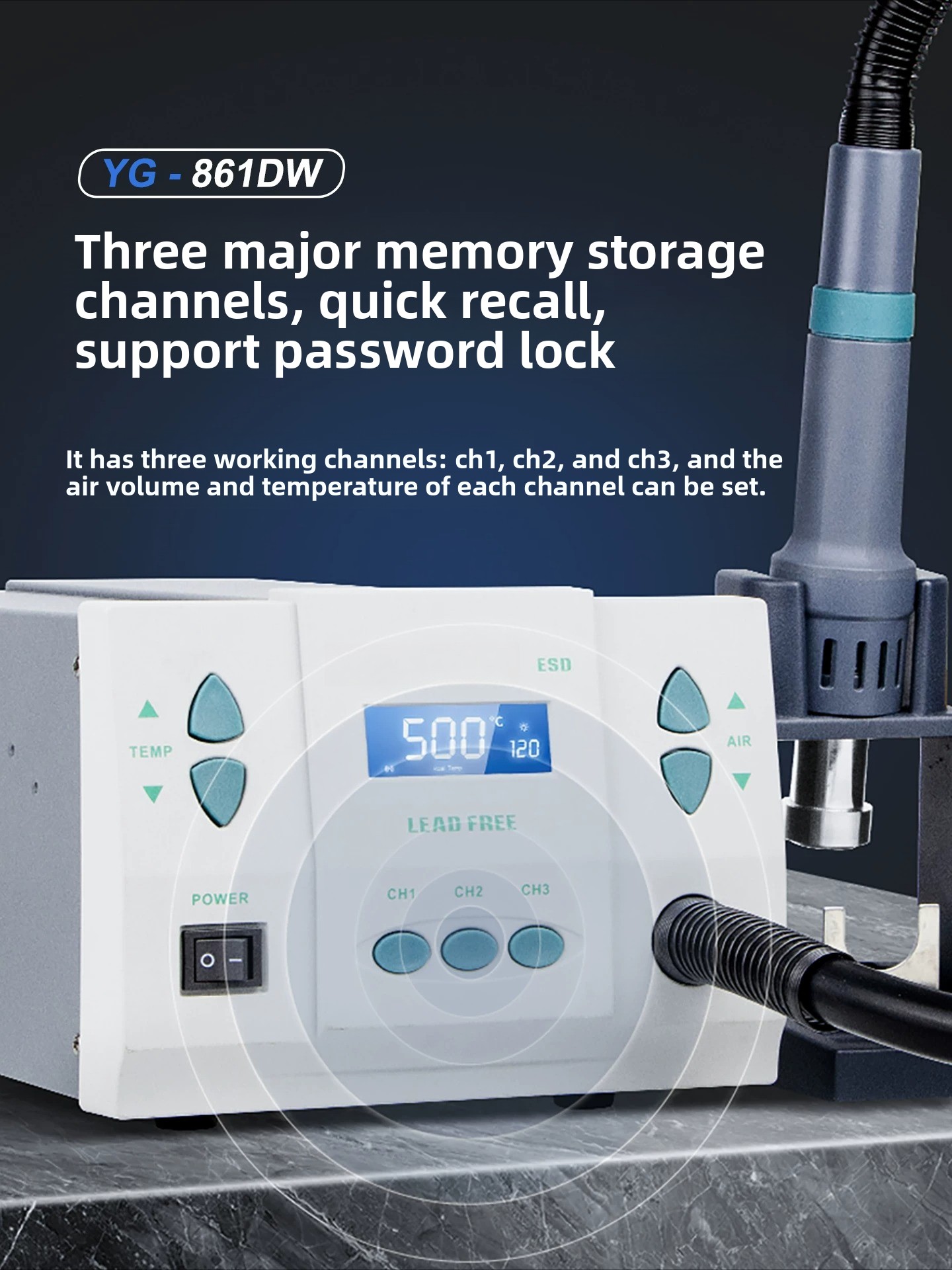 861DW 1000W Industrielle Heißl – Hot Air Rework Station 861Dw Bewertung und Preis